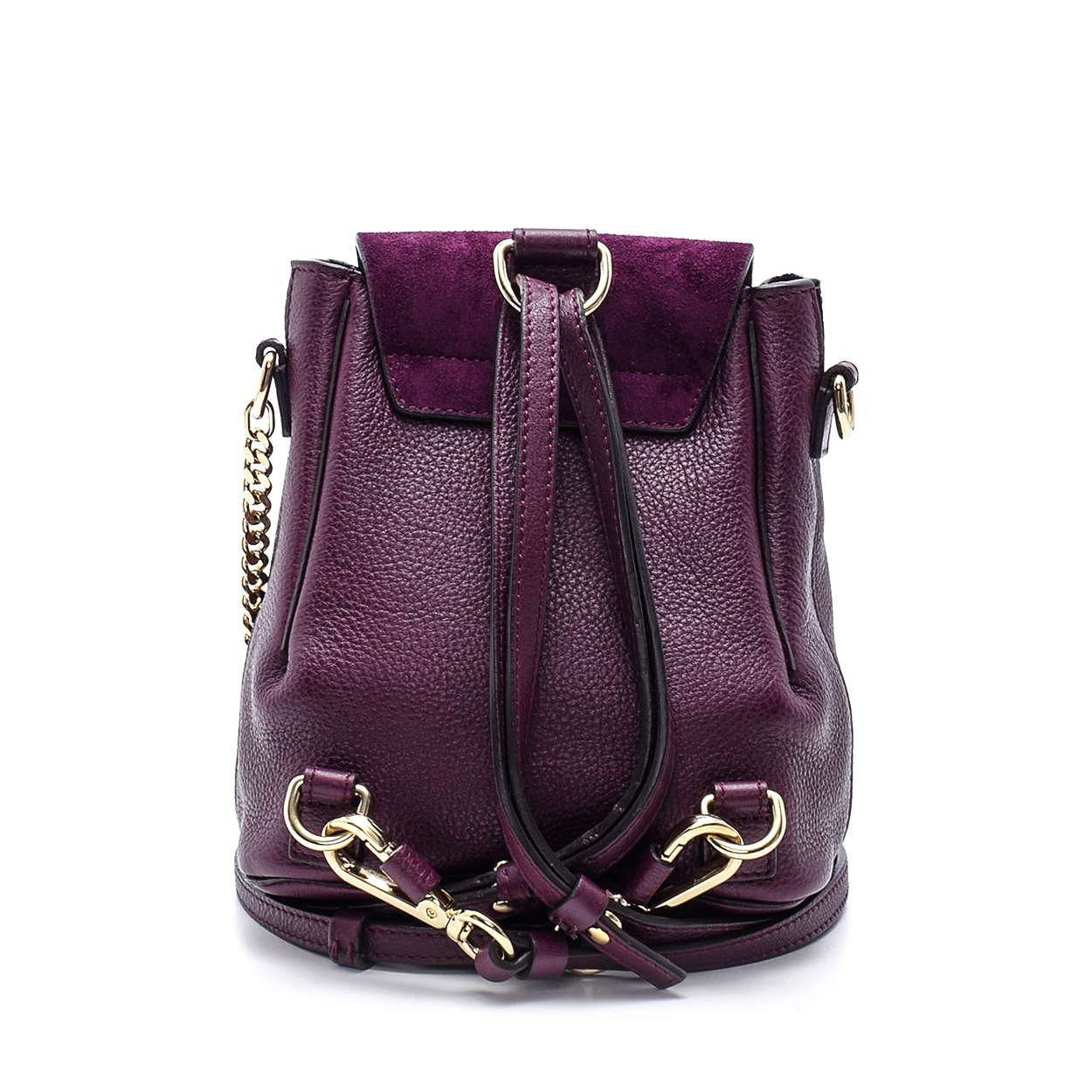 Chloe - Purple Leather and Suede Faye Backpack 